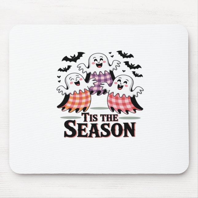 Tis The Season Chequered Halloween Mouse Mat (Front)