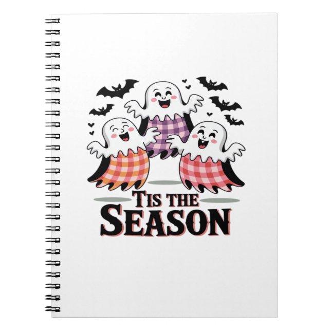 Tis The Season Chequered Halloween Notebook (Front)