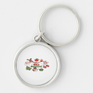 Tis The Season Christmas Acrylic Block Key Ring