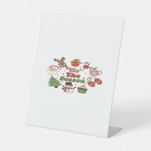 Tis The Season Christmas Acrylic Block Pedestal Sign