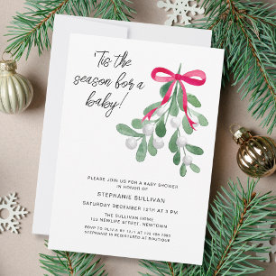 Tis The Season Christmas Baby Shower Invitation
