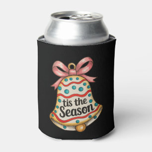 Tis The Season Christmas Bell Xmas Holiday Family Can Cooler