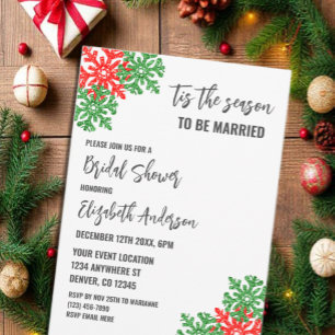 Tis The Season Christmas Bridal Shower Invitation
