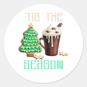 Tis The Season Christmas Classic Round Sticker