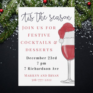 Tis the Season Christmas Cocktails Desserts Invitation