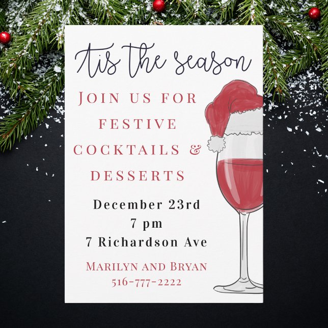Tis the Season Christmas Cocktails Desserts Invitation (Creator Uploaded)