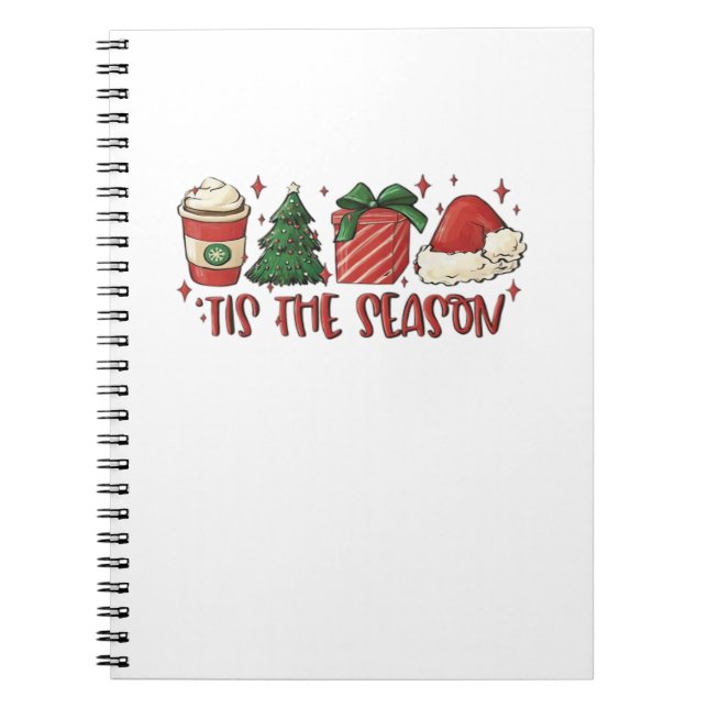 Tis The Season Christmas Coffee Funny Holiday Love Notebook (Front)