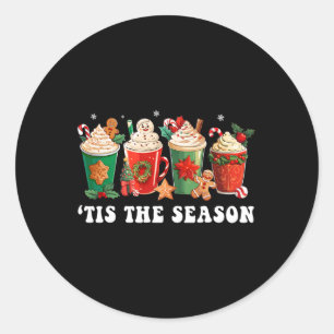 Tis The Season Christmas Coffee Gingerbread Xmas W Classic Round Sticker