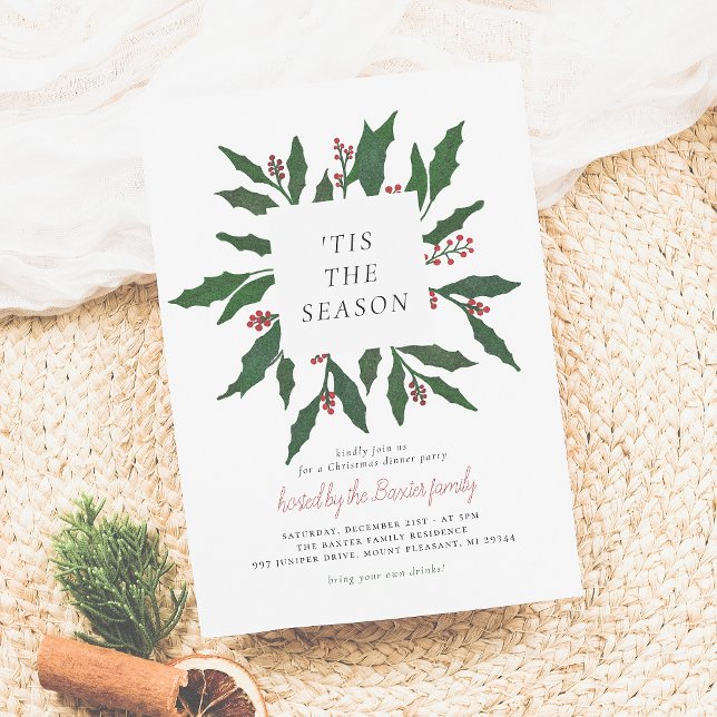 'Tis The Season | Christmas Dinner Party Holiday Card (Creator Uploaded)
