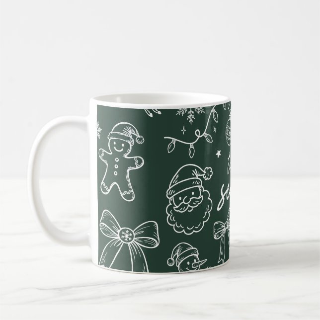 Tis the Season - Christmas Doodle Coffee Mug (Left)
