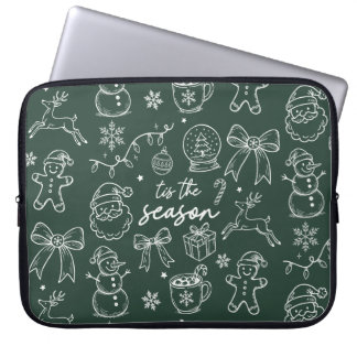 Tis the Season - Christmas Doodle Laptop Sleeve