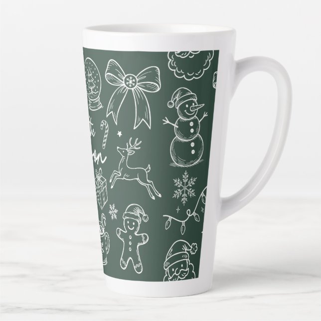 Tis the Season - Christmas Doodle Latte Mug (Right)