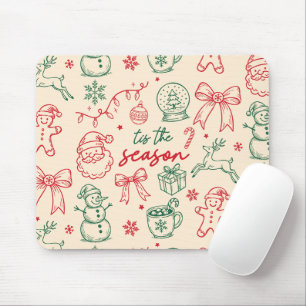 Tis the Season - Christmas Doodle Mouse Mat