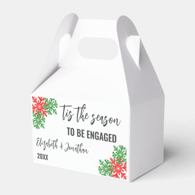 Tis The Season Christmas Engagement Party Favour Box (Front Side)