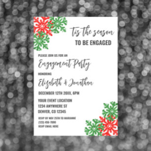 Tis The Season Christmas Engagement Party Invitation