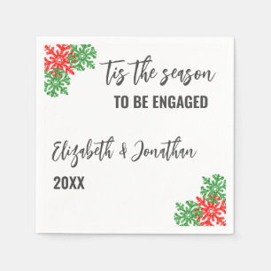 Tis The Season Christmas Engagement Party Napkin