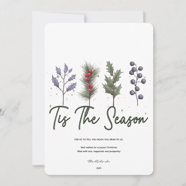 Tis the Season Christmas Holiday Card (Front)