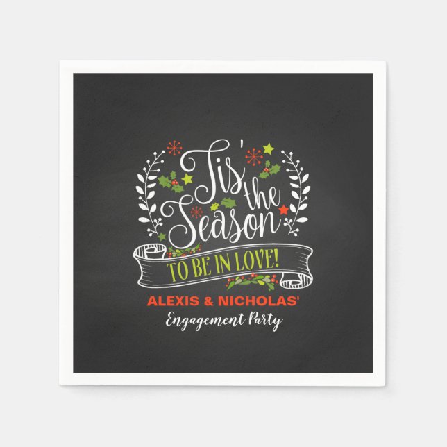 Tis the Season Christmas/Holiday Napkin (Front)