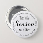 Tis the Season Christmas Inspirational Button (Front & Back)