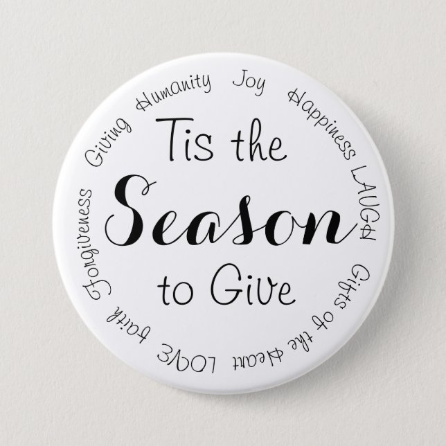 Tis the Season Christmas Inspirational Button (Front)