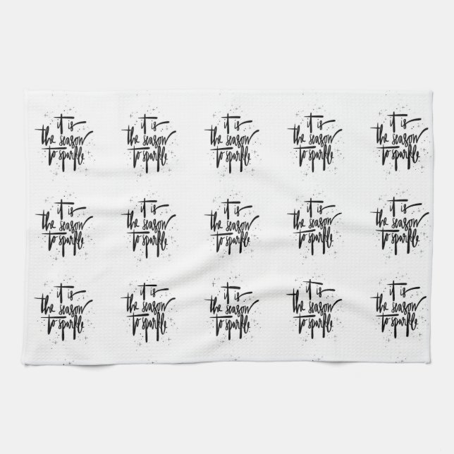 **TIS THE SEASON** CHRISTMAS KITCHEN TOWEL SPARKLE (Horizontal)