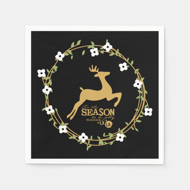 Tis the Season Christmas Paper Napkins (Front)