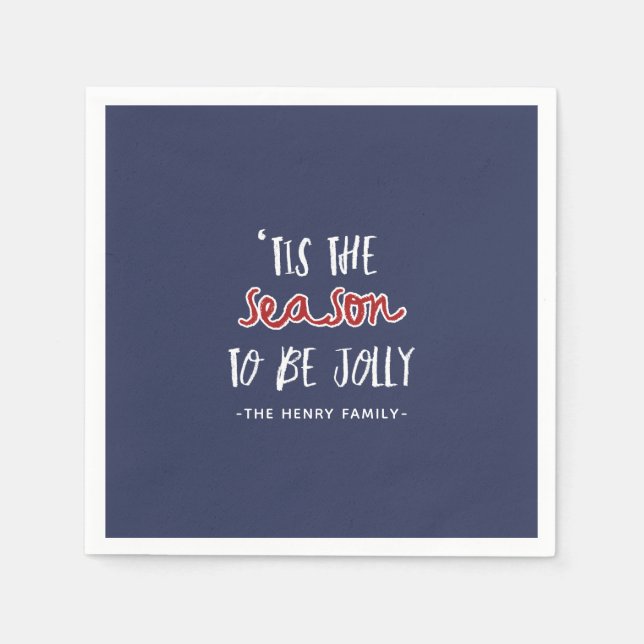 'Tis the season Christmas party Napkin (Front)