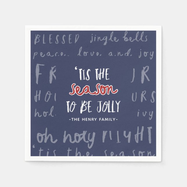 'Tis the season Christmas party Napkin (Front)