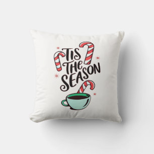 Tis The Season Christmas Peppermint Hot Chocolate Cushion
