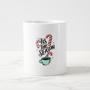 Tis The Season Christmas Peppermint Hot Chocolate Large Coffee Mug