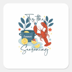 Tis The Season Christmas Quote Square Sticker