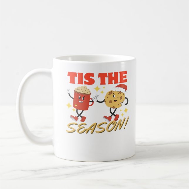 Tis The Season Christmas Retro Characters Coffee Mug (Left)