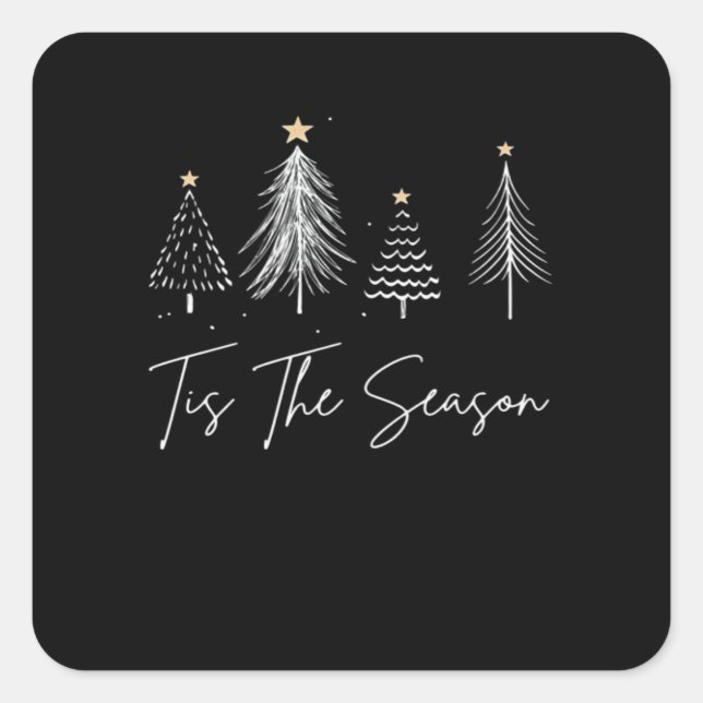 Tis The Season Christmas Retro Classic Square Sticker (Front)