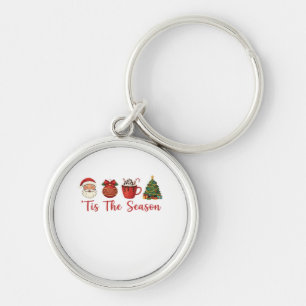 Tis The Season Christmas Santa Holiday Cheer Key Ring
