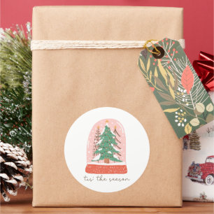 Tis The Season Christmas Snow Globe Holiday Classic Round Sticker