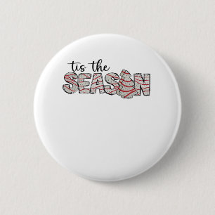 Tis The Season Christmas Tree 6 Cm Round Badge