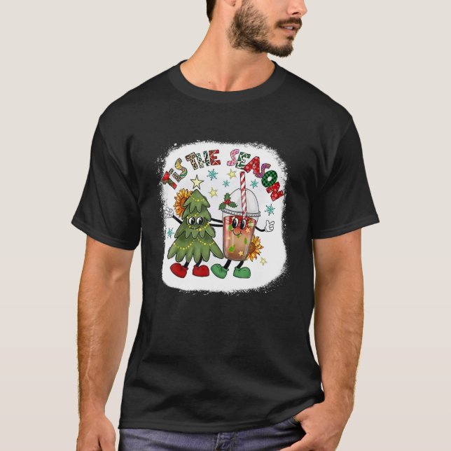 Tis The Season Christmas Tree And Hot Cocoa Merry T-Shirt (Front)