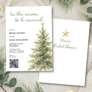 Tis The Season Christmas Tree Bridal Shower Invitation