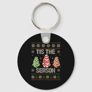 Tis The Season Christmas Tree Cakes Debbie Holiday Key Ring