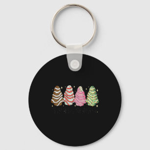 Tis' The Season Christmas Tree Cakes Xmas Pajamas Key Ring