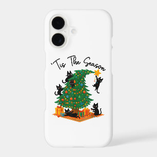 Tis The Season Christmas Tree Cute Black Cat