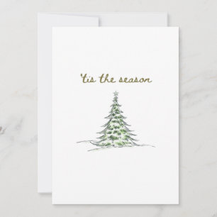 Tis The Season Christmas Tree Debbie Groovy Santa Holiday Card