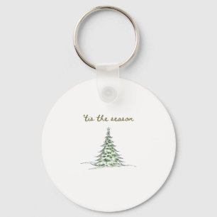 Tis The Season Christmas Tree Debbie Groovy Santa Key Ring