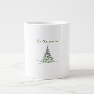 Tis The Season Christmas Tree Debbie Groovy Santa Large Coffee Mug