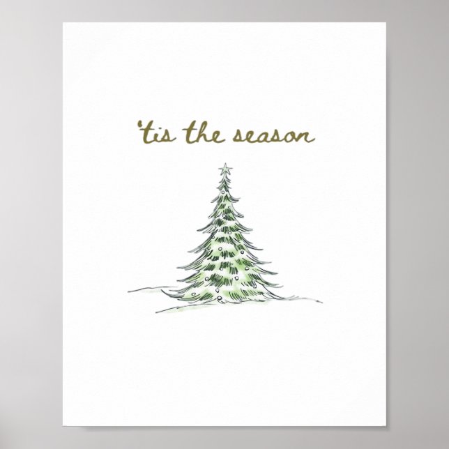 Tis The Season Christmas Tree Debbie Groovy Santa Poster (Front)