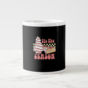 Tis The Season Christmas Tree Groovy Retro Debbie  Large Coffee Mug