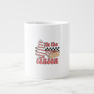 Tis The Season Christmas Tree Groovy Retro Debbie  Large Coffee Mug