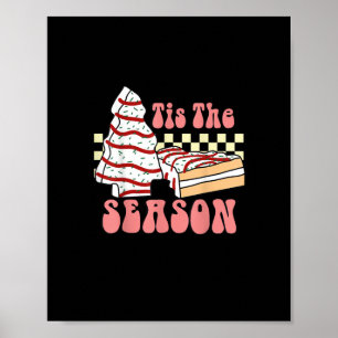 Tis The Season Christmas Tree Groovy Retro Debbie  Poster