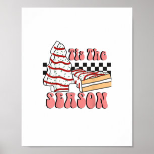 Tis The Season Christmas Tree Groovy Retro Debbie  Poster