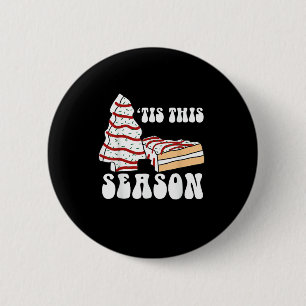 Tis The Season Christmas Tree Groovy Retro Vintage 6 Cm Round Badge